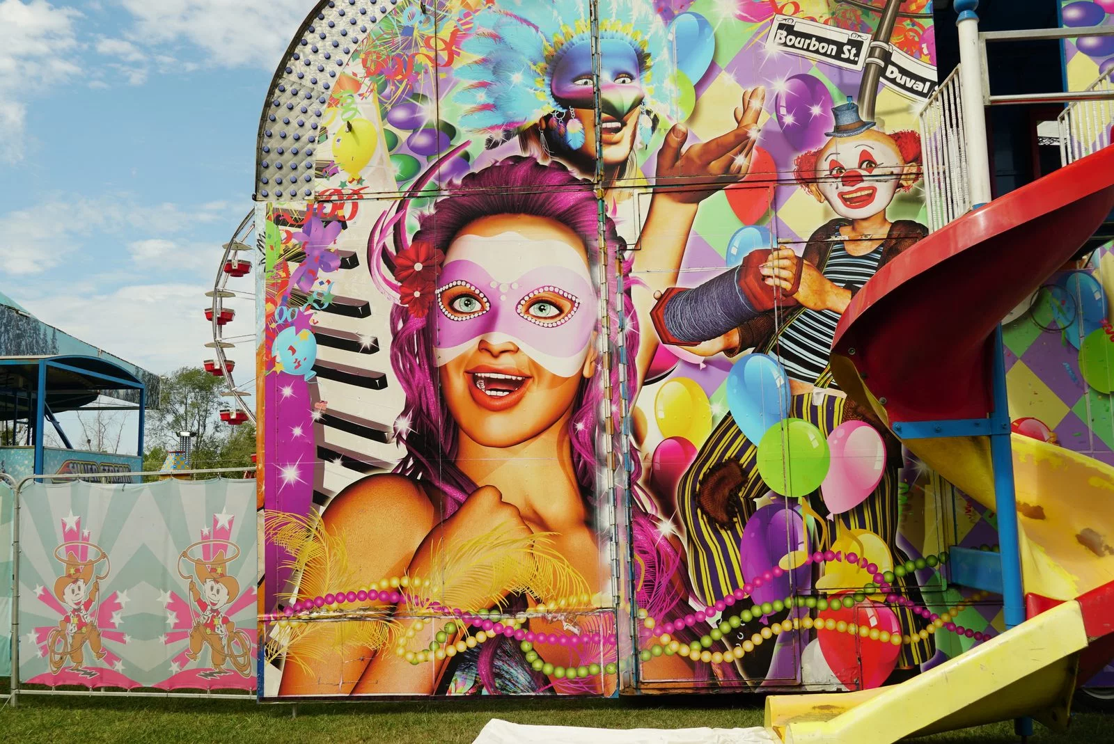 colorful mardi gras parade float