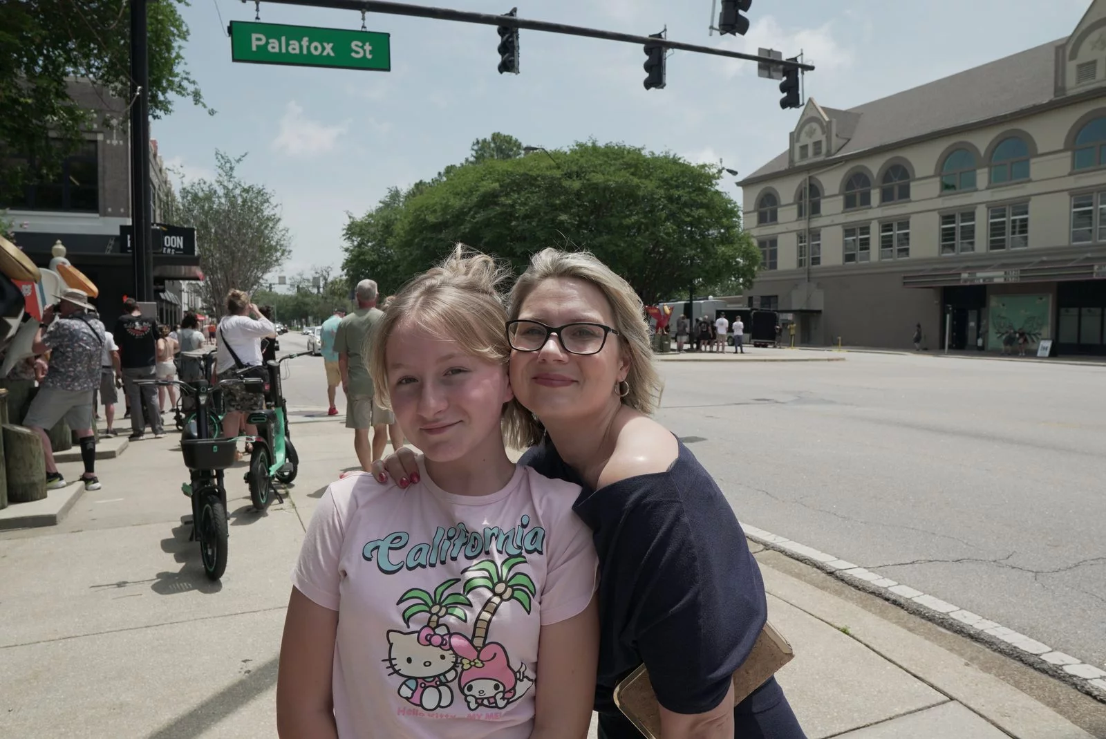 woman and child on palafox street