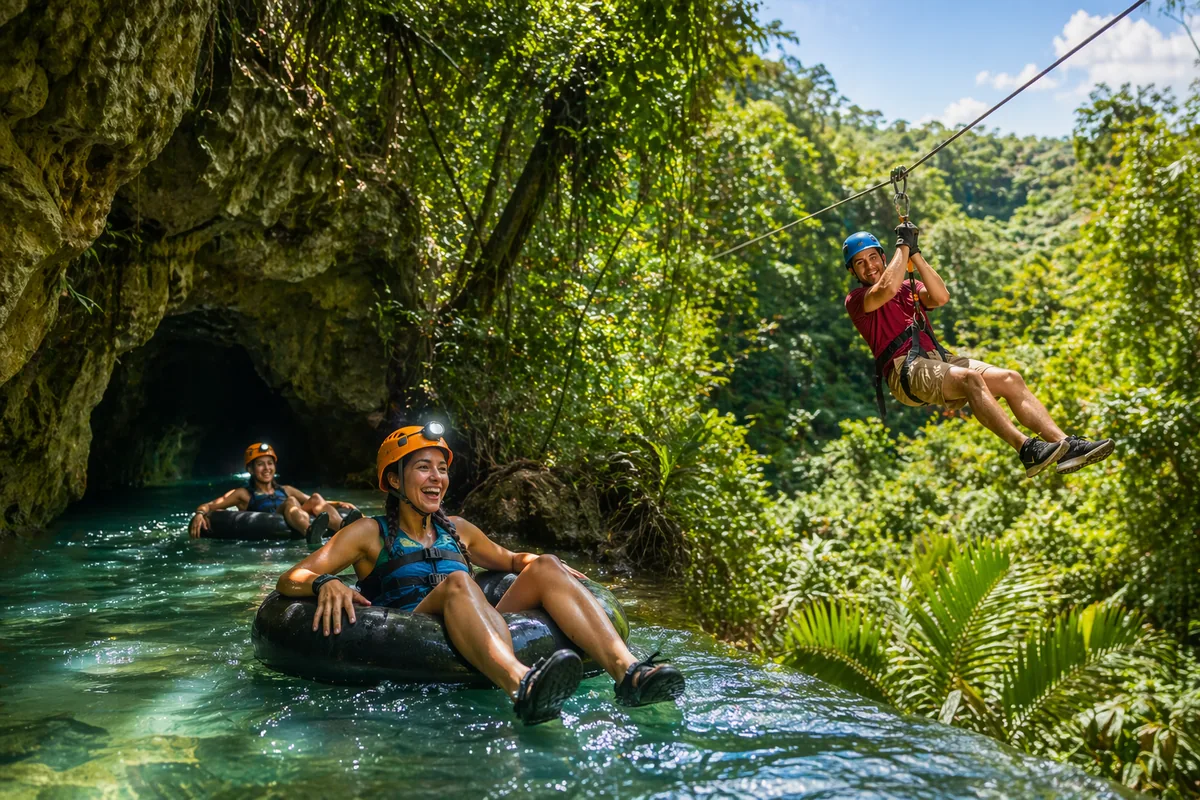 Cave Tubing & Jungle Zipline