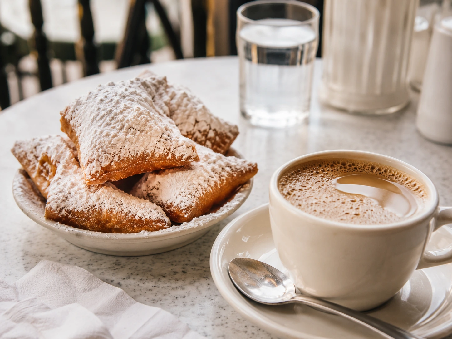 Beignets & Café au Lait at Café du Monde visual preview